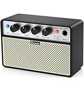 Ueteto 10W Mini Bass Amp, Portable and Rechargeable Bass Guitar Practice Amplifier with Clean and...