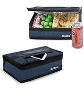 Aosbos Small Lunch Bag, Blue, Unisex, Portable Mini Cooler, Insulated Thermal Bag for Men and Women