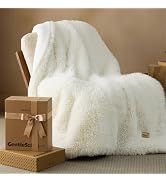 Bedsure GentleSoft Luxury Faux Fur White Throw Blanket for Couch, Extra Soft Fuzzy Fluffy Shaggy ...