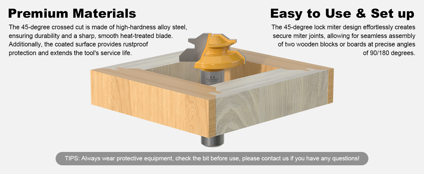 sanrico router bit 45 degree lock miter