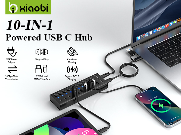 powered usb c hub usb c hub multiport adapter
