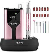 Lavinda Professional Rechargeable Nail Drill Machine, Cordless 35,000RPM Skyspace Brushless Nail ...