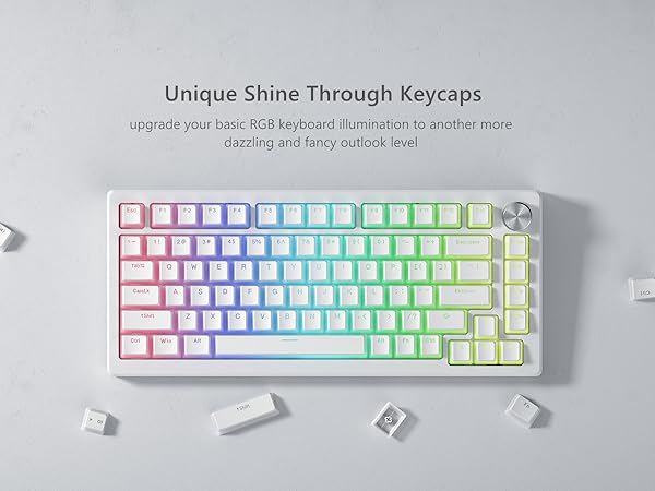Pudding Keycaps, Shine Through Keycaps, PBT Keyboard Keycaps Set