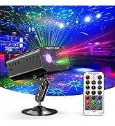 Party Lights Dj Disco Lights, Strobe Stage Light Sound Activated Laser Llights Projector with Rem...