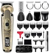 Hatteker Beard Trimmer Mustache Trimmer for Men 8 in 1 Adjustable Speed Waterproof Hair Clipper T...
