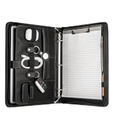 STYLIO Zipper Portfolio Binder | Padfolio 3 Ring Binder with Carrying Handle | Clipboard Folio, P...