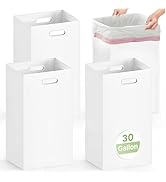 4 Pack Disposable Trash Cans for Parties, 30 Gallon Large Collapsible Garbage Cans with Handle, T...