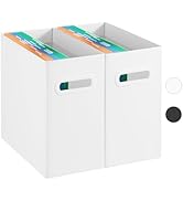 VZCPYTPM 2 Packs Portable Storage File Boxes,White File Folder Organizer,Hanging File Folder Boxe...