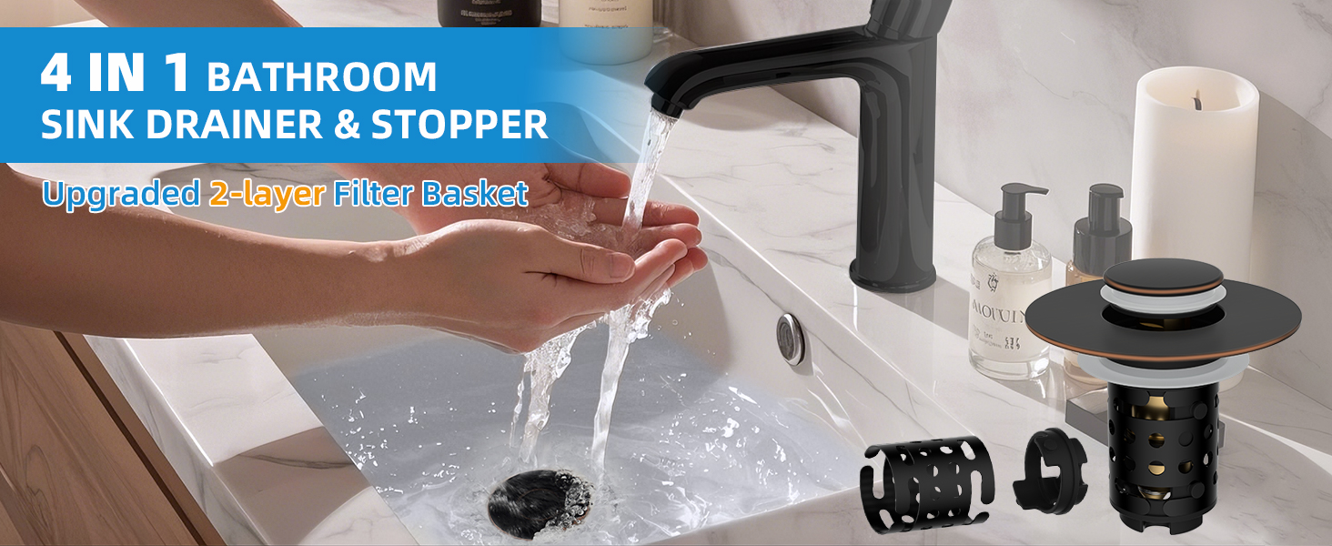 Bathroom Sink Pop Up Drain Strainer