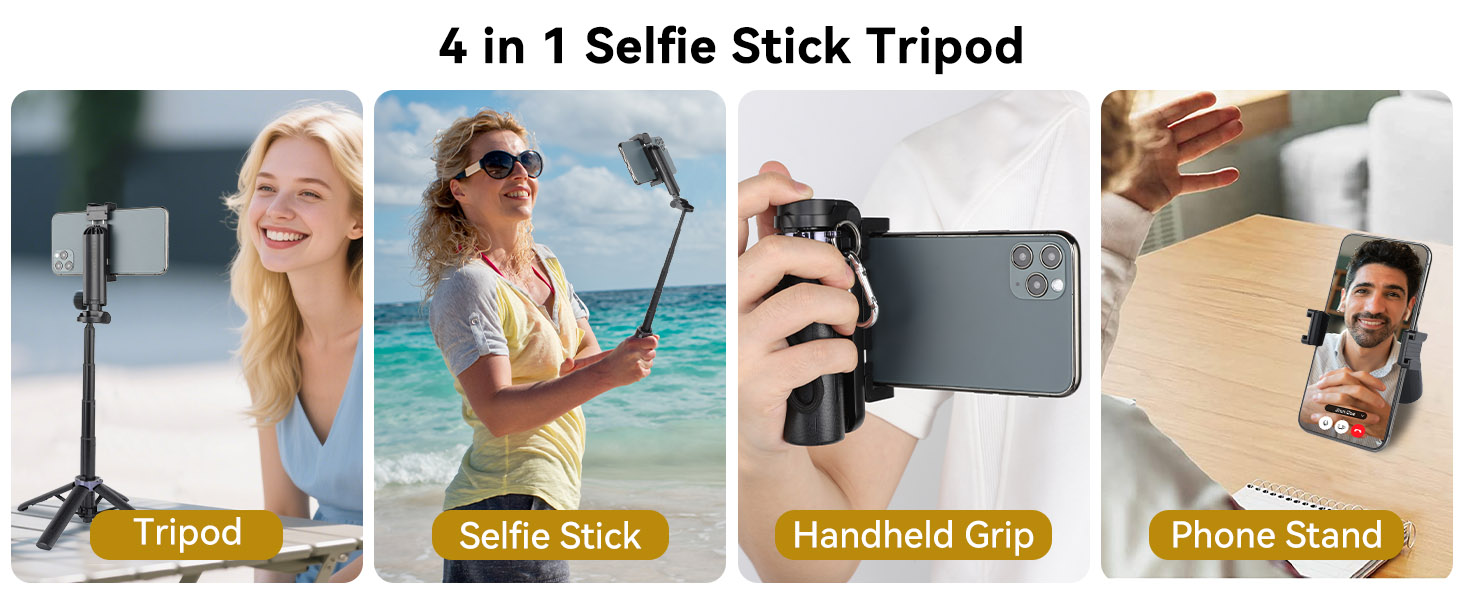 UTEBIT 18" Selfie Stick with Wireless Remote