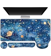 ARTSO Large Mouse Pad and Keyboard Wrist Rest, Ergonomic Mouse Pad with Wrist Support, Non-Slip D...