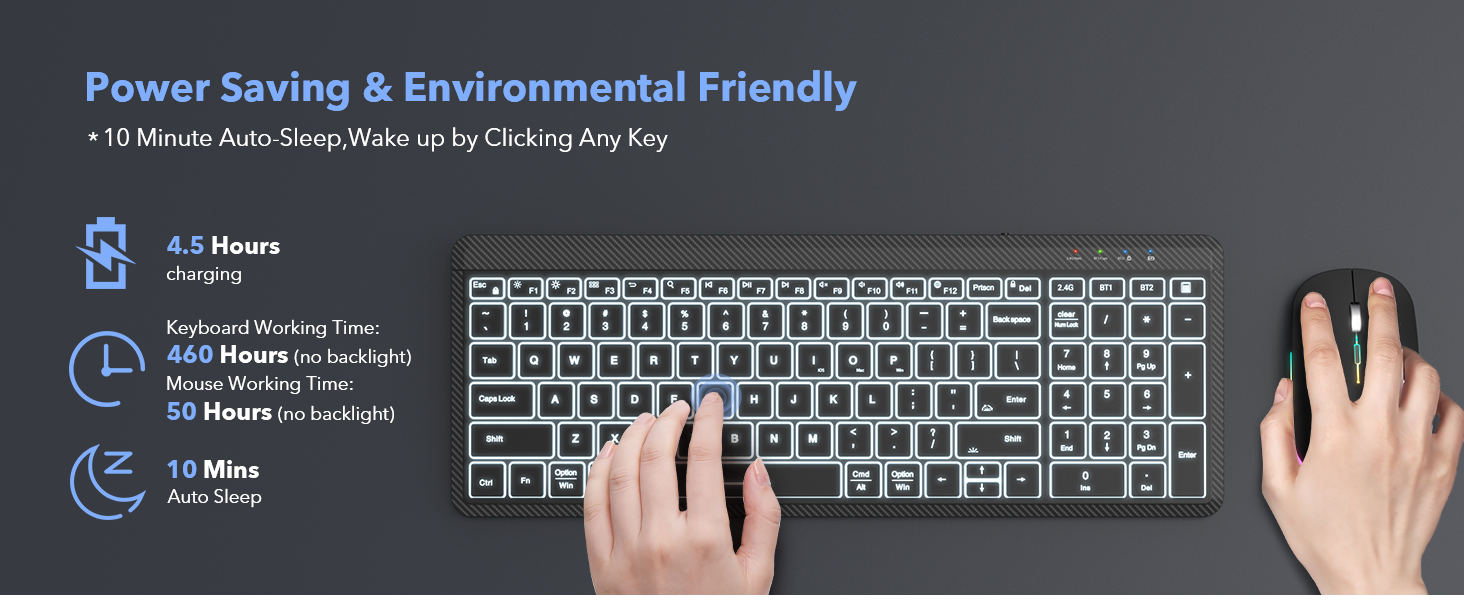 Slim Portable Rechargeable Multi-Device Bluetooth Cordless Keyboard