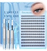 Pawotence Natural Lash Clusters Kit Wispy Lashes Clusters Eyelash Extension Kit D-Curly Clear Ban...