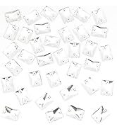 Sew On Rhinestones White Rectangle Flatback Glass Crystal Rhinestones with 2 Holes for Clothes Cr...