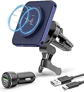 for MagSafe Car Mount Charger, 15W Wireless Magnetic Car Charger for iPhone 15/14/13/12 Series, A...
