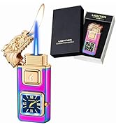 Torch Lighter, Smart Voice-Control Magic Dual Flame Dragon Lighter, Windproof with Visible Fuel T...