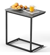 Pipishell C Shaped End Table 27 inches High, Side Table for Couch Slide Under, C Table Sofa Side ...
