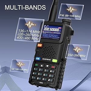 BAOFENG 5RM 10W Ham Radio Multi-Band Two Way Radio NOAA Weather Receiver Handheld Walkie Talkies