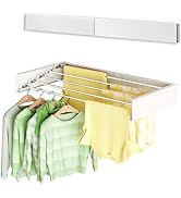 Vikaqi Clothes Drying Rack Wall Mounted, 32" Drying Rack Clothing Retractable, Laundry Drying Rac...