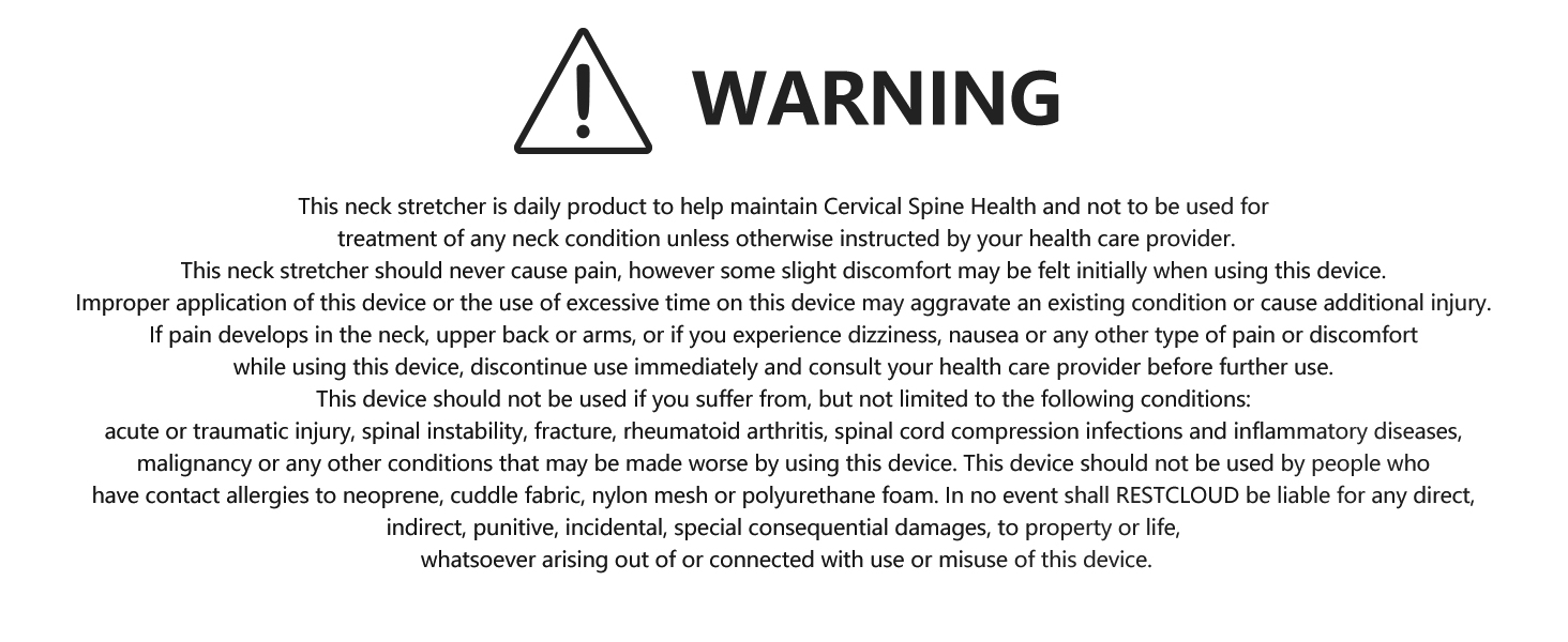 Restcloud_Neck _Stretcher_Warning_Tips