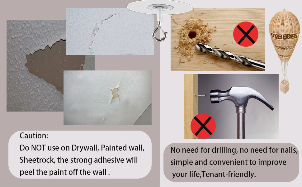 No Drilling No Hole Adhesive Hooks