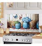 AOHMPT Kitchen Wallpaper and Stove Backsplash Stickers - Waterproof PVC Vinyl Peel &amp; Stick Decals...