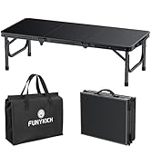 FUNYKICH 3ft Low Folding Camping Table with Carry Bag, 34.2'' Lx15.7'' W Portable Picnic Tables, ...