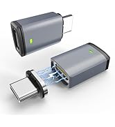 3C'S USB C Magnetic Adapter(2 Pack), 11Pin Straight Type C Magnetic Adapter, Supports USB PD 100W...