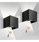 RIIGOOG 2-Pack Outdoor Wall Lights, Modern Square Up and Down Lights Outdoor Wall Lights IP65 Wat...