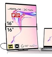 JSAUX FlipGo 16" Pro 2.5K Dual Screen Portable Monitor, Triple Laptop Screen Extender | DisplayLi...