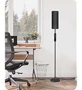 Dimmable Black Floor Lamp for Living Room with Remote and Foot Switch, Corner Floor Lamp for Bedr...