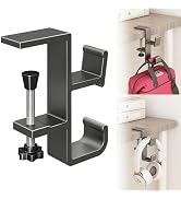 Sereficy Desk Hook for Bag, Under Desk Handbag Hanger Purse Hook for Table, Aluminum Backpack Hol...