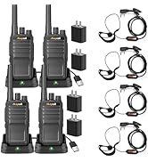 Maycall MC-528 4 Pack Walkie Talkie Two Way Radio with Earpiece Rechargeable Portable FRS 2 Way R...