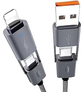 4 in 1 USB C Cable [65W Fast Charging] 2Pack, [New Upgraded] Dual USB C to USB C Cable 6FT Braide...