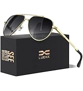 LUENX Aviator Sunglasses for Men Women Polarized Trendy Sun Shades UV 400 Protection