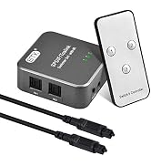 EMK Digital Optical Audio Switcher[3 Inputs to 1 Output] Digital Optical Audio 3x1 Switch with R...