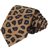 Bawnhaw Leopard Necktie for Women Men, 2.8 Inch Wide Skinny Novelty Animal Print Cheetah Tie for ...