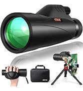 12x56 High Power Monocular Telescope with Smartphone Adapter Tripod Travel Bag, Larger Vision Mon...
