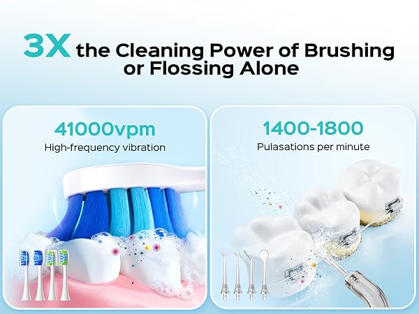 electric toothbrush with water flosser