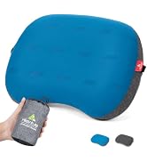 Hikenture Camping Pillow Ultralight, Inflatable Pillows with Removable Cover, Compact Portable Ba...