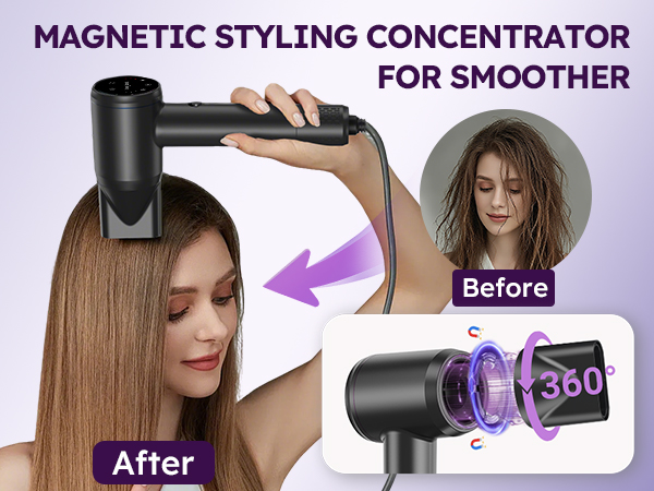 Hair dryer with smooth nozzle