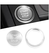Car Push Start Button Cover Compatible with Audi,Cool Aluminum Engine Start Button Cover with Met...