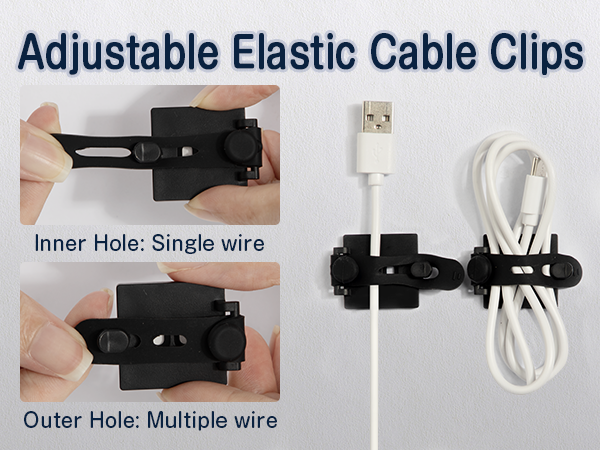 under desk cable management clips black with screw hole and 3m tape