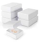 BULK PARADISE 6-Pack Cotton Fill Cardboard Paper Jewelry Box Gift Case Size 3.08x2.3x1.1 Inches (...