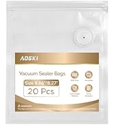 Reusable Vacuum Sealer Bags for Food: 20Pcs (8.66 * 8.27in) BPA-Free Vacuum Seal Bags with Air Va...