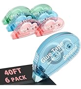 Secopad 0.3IN x 40FT Scrapbook Tape, 6 Pack Double Sided Tape for Crafts, Adhesive Tape Glue Runn...