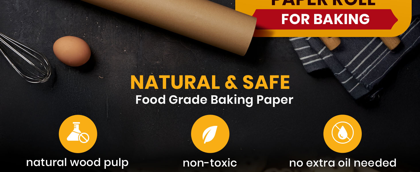 Natural parchment paper unbleached designed as a non toxic aluminum foil alternative.
