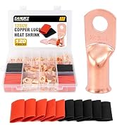 Sanuke 120Pcs AWG 8 6 4 2 Copper Wire Lugs with Heat Shrink Set, 60Pcs Heavy Duty Battery Cable C...
