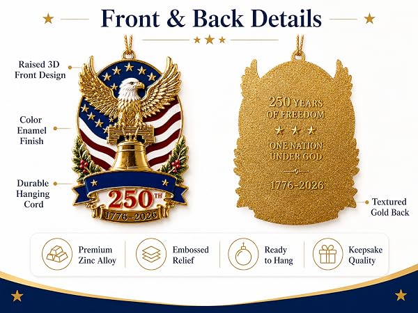 250th metal ornaments decors
