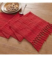 Niviy Christmas Table Runner for Red Tassel Home Decor 72 Inches Long, Winter Xmas Holiday Rustic...
